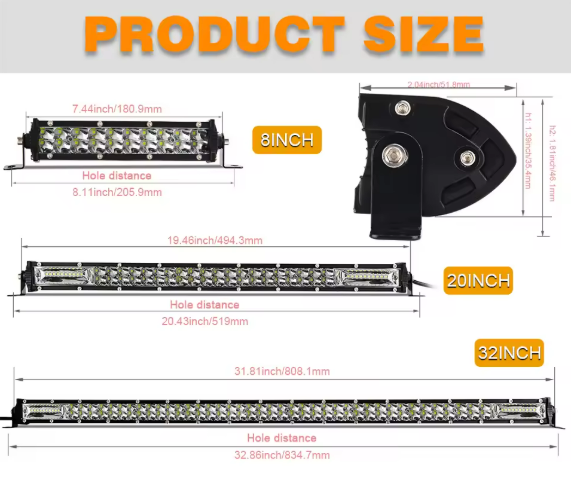 CO LIGHT Super Slim 12D 8" 20" 32" LED Bar Spot Flood Beam LED Light Bar for Tractor Boat Offroad 4WD 4x4 Trucks SUV ATV 12V 24V