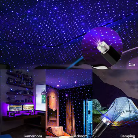 Mini LED Car Roof Star Night Light Projector Atmosphere Galaxy Lamp USB Decorative Adjustable for Auto Roof Room Ceiling Decor